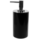 Soap Dispenser, Gedy YU80-14, Black Round Free Standing Soap Dispenser in Resin